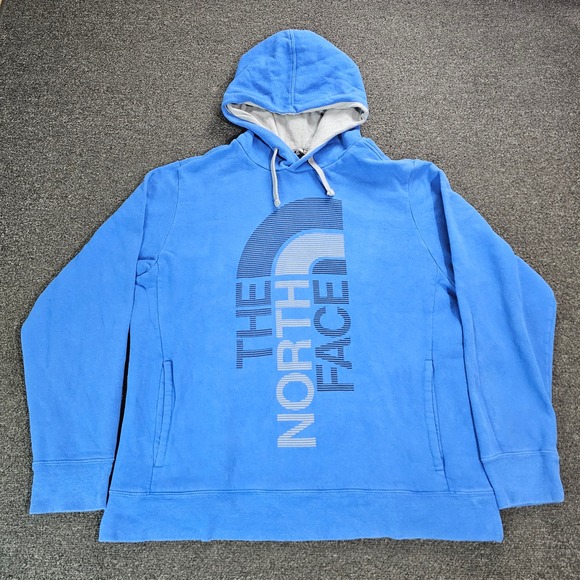 The North Face Other - The North Face Mens Large Blue Graphic Logo Fleece Pullover Hoodie Gorpcore fade